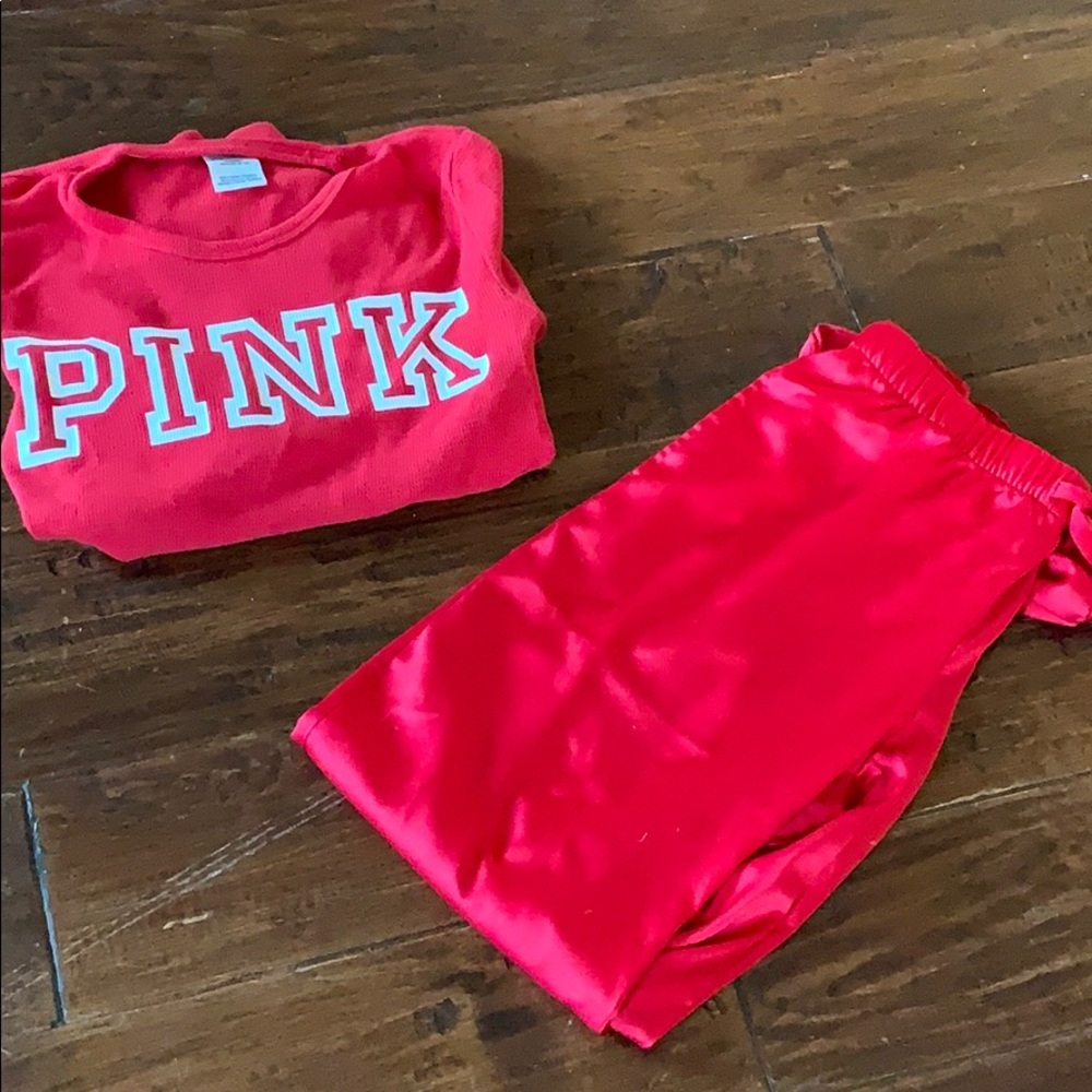 CHRISTMAS PINK Victoria’s Secret Red Pajama Set